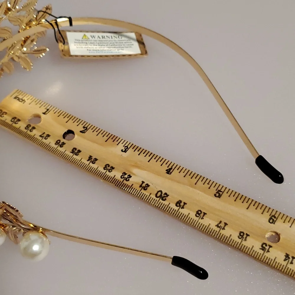 Goldtone Rhinestones faux pearls roses and butterflies headband NWT wedding prom